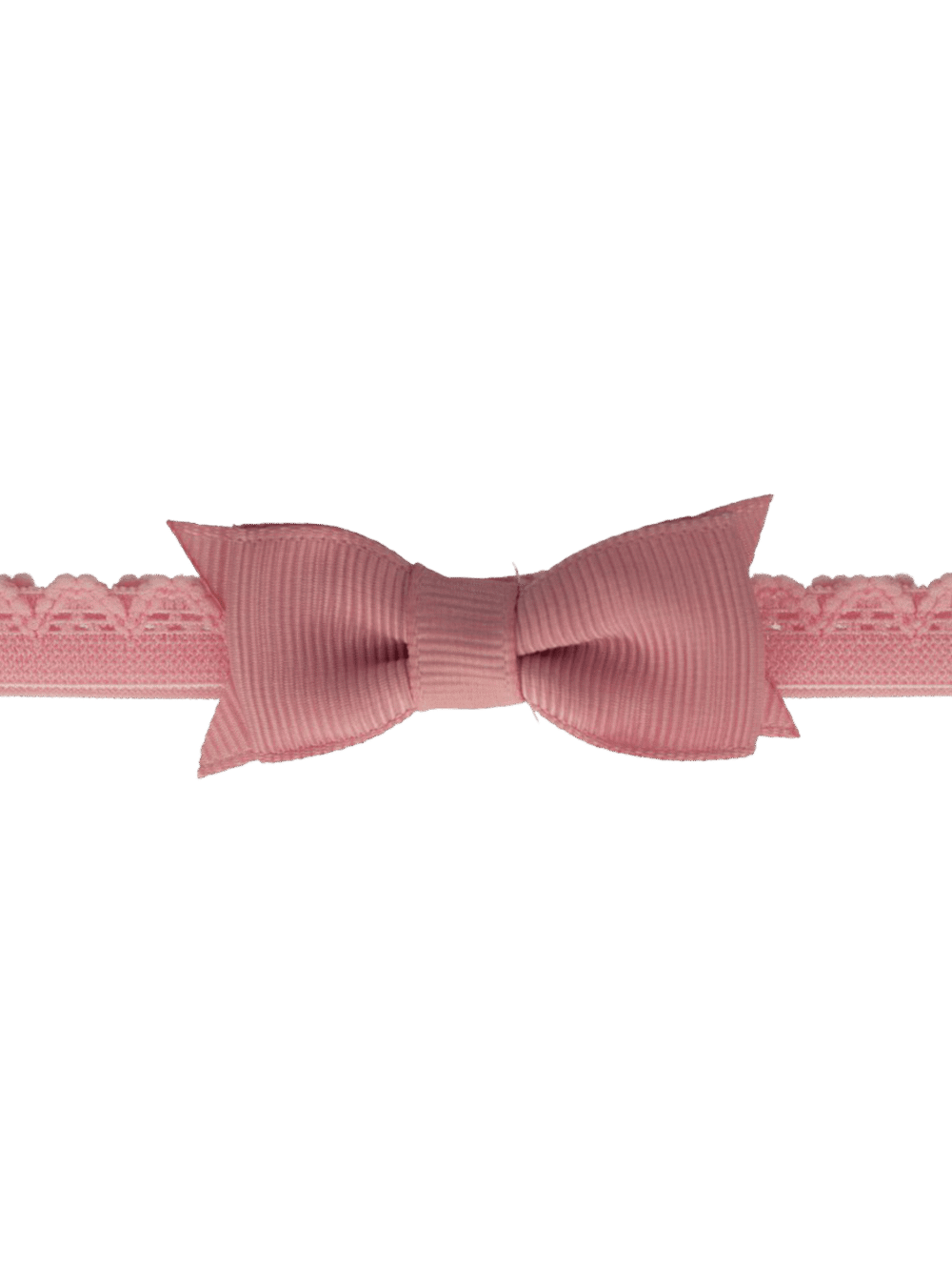 Newborn Baby Haarbandje Met Kanten Strik - Pink Quartz