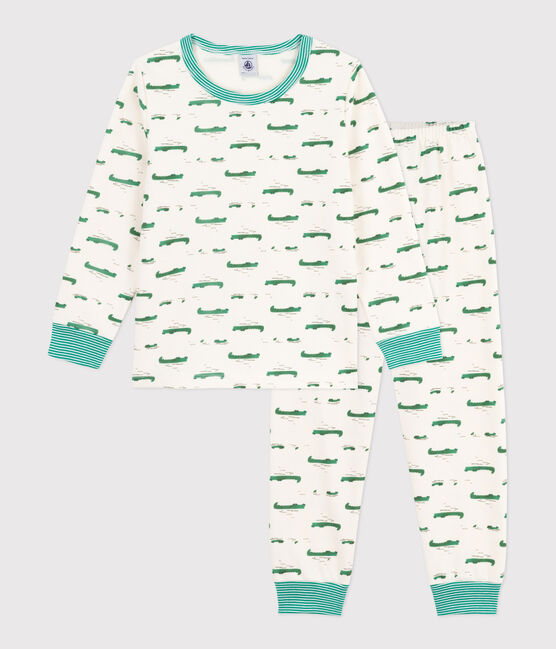 Petit Bateau - Kinderpyjama van joggingstof met krokodilprint